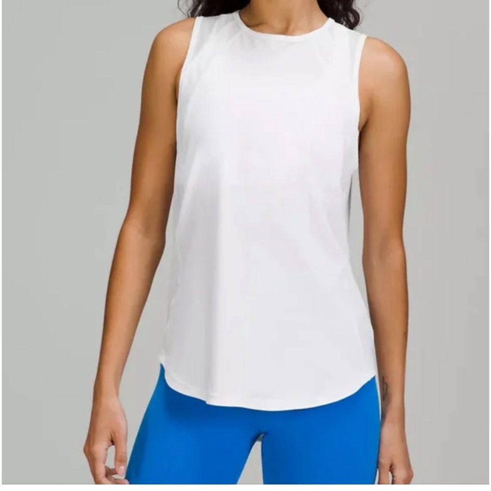Lululemon White Sculpt Tank Top with Back Vent